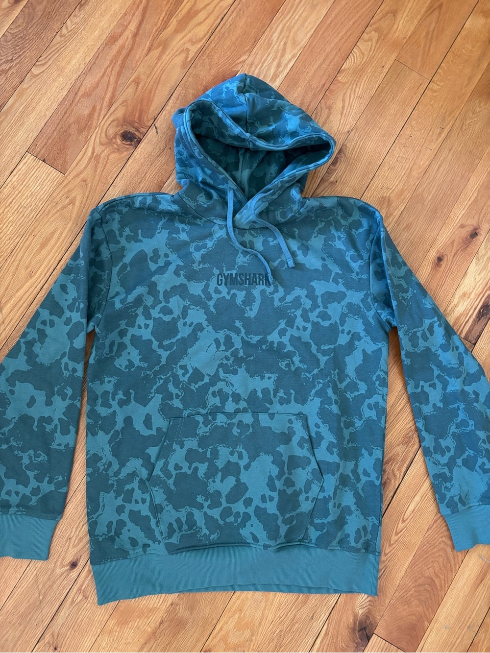 Gymshark Unisex Teal Camo Pullover Hoodie